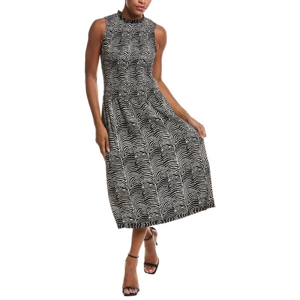 Velvet By Graham & Spencer Womens Katherine Flower Midi Dress, Black